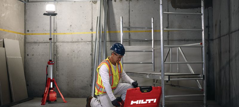 Akumuliatorinis vertikalus žibintas SL 10-22 Galingas vertikalus žibintas, užtikrinantis apšvietimą 360° kampu, skirtas belaidžio objekto vidaus patalpose apšvietimo reikmėms Aplikacijos 1